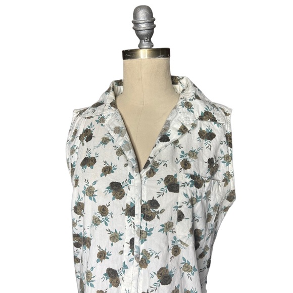 Vintage 90s Chic Floral Sleeveless Button Down size M - Picture 7 of 15